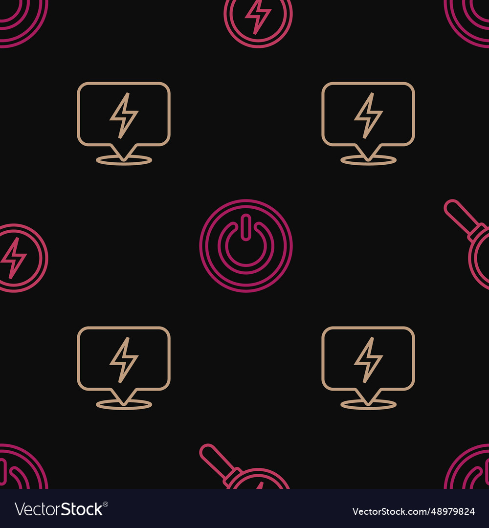 Set line lightning bolt and power button