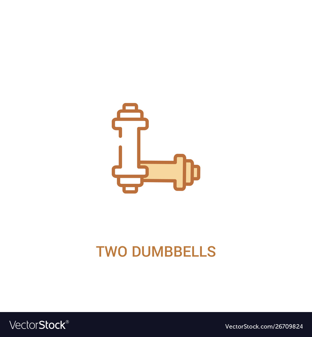 Two dumbbells concept 2 colored icon simple line