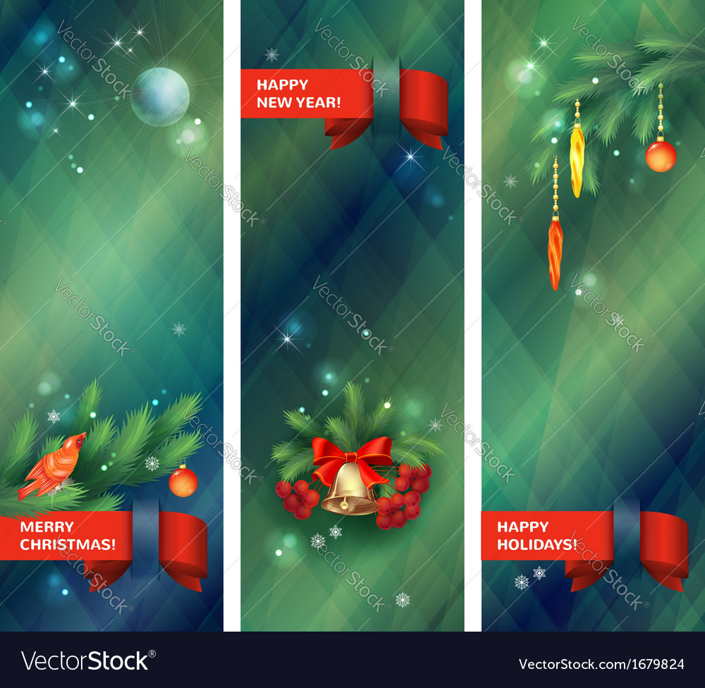 Vertical Holidays Christmas Banners Royalty Free Vector