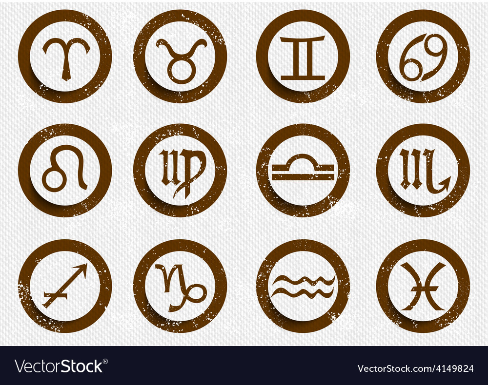 Zodiac signs icons Royalty Free Vector Image - VectorStock