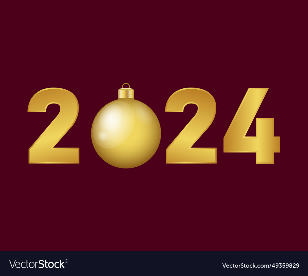 2024 happy new year holiday abstract gold graphic Vector Image