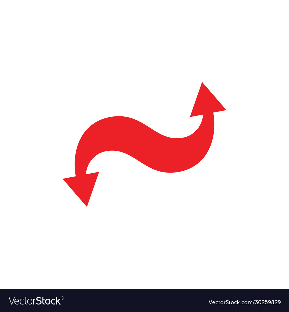 Curves opposite direction arrows simple design