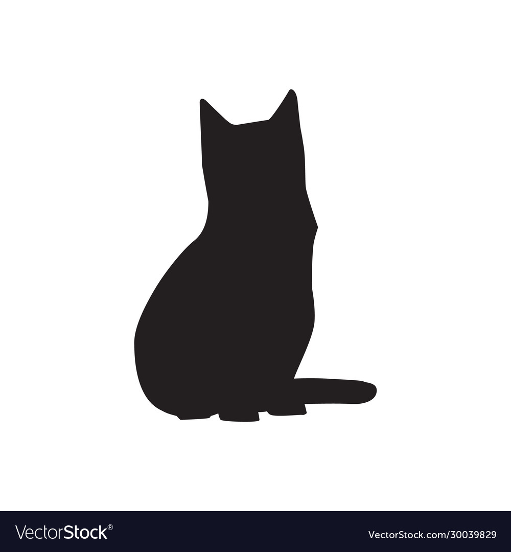 Cute cat black silhouette