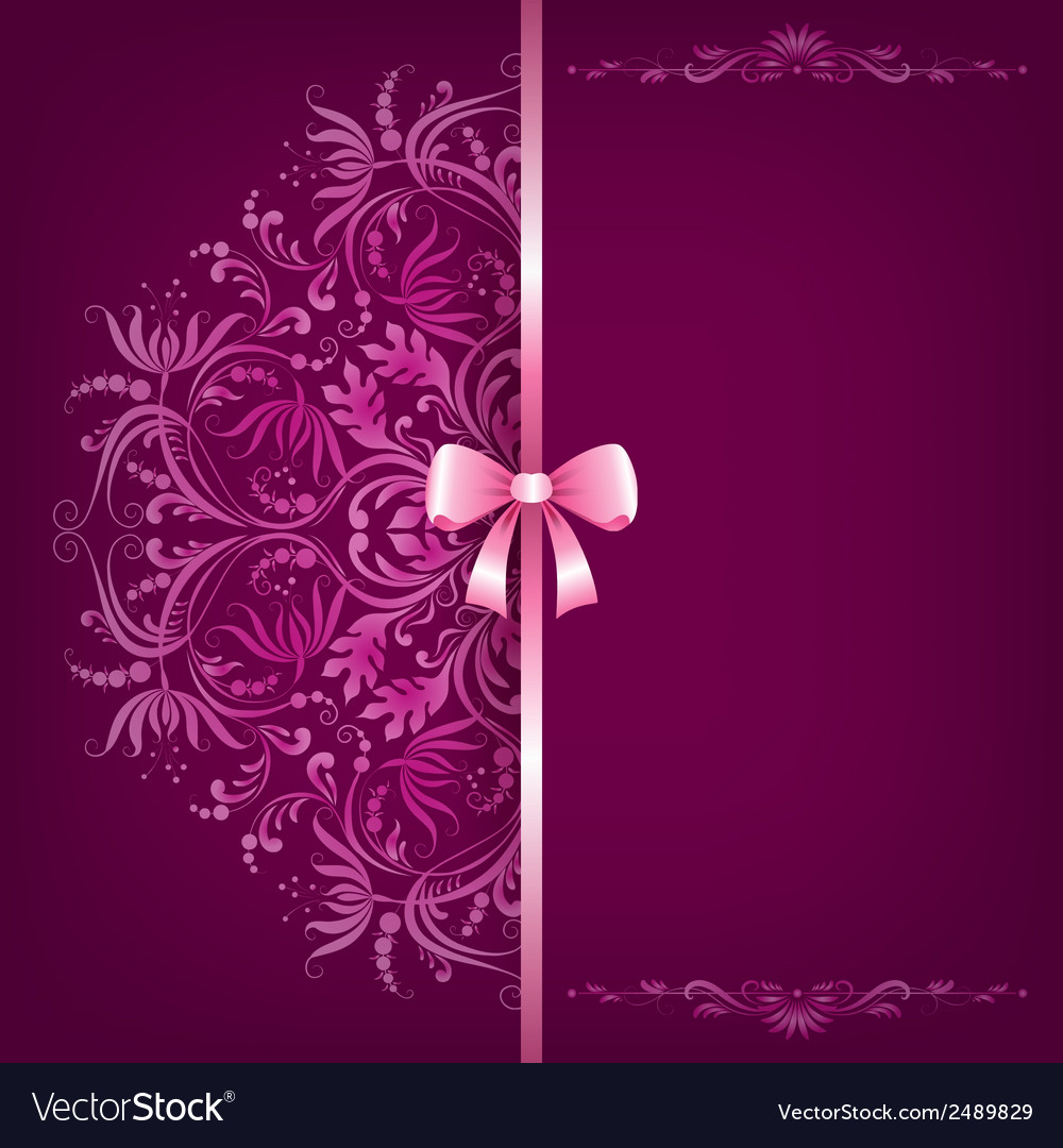 Elegant background and ornament with bow Vector Image