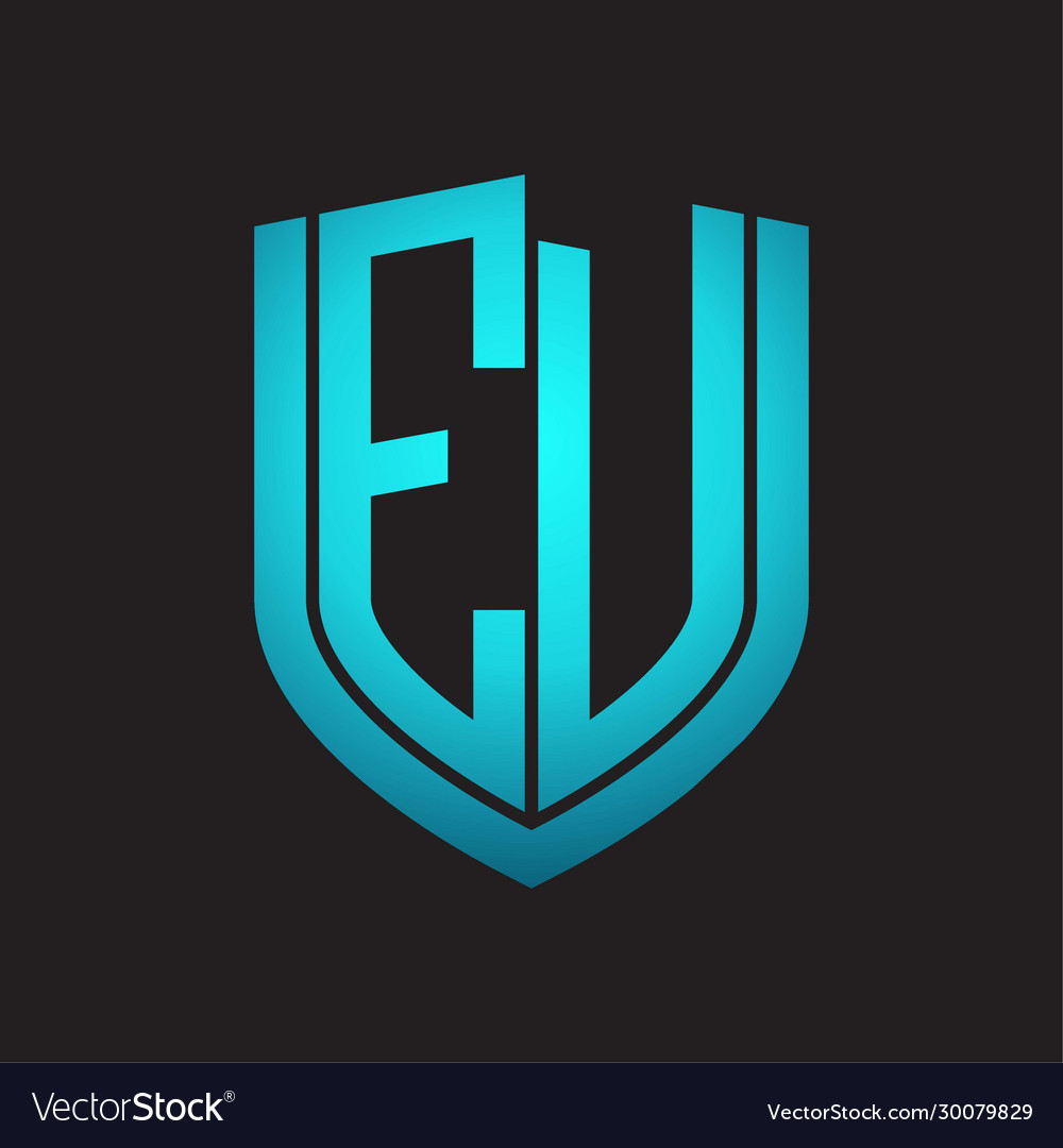 Ev logo monogram with emblem shield design