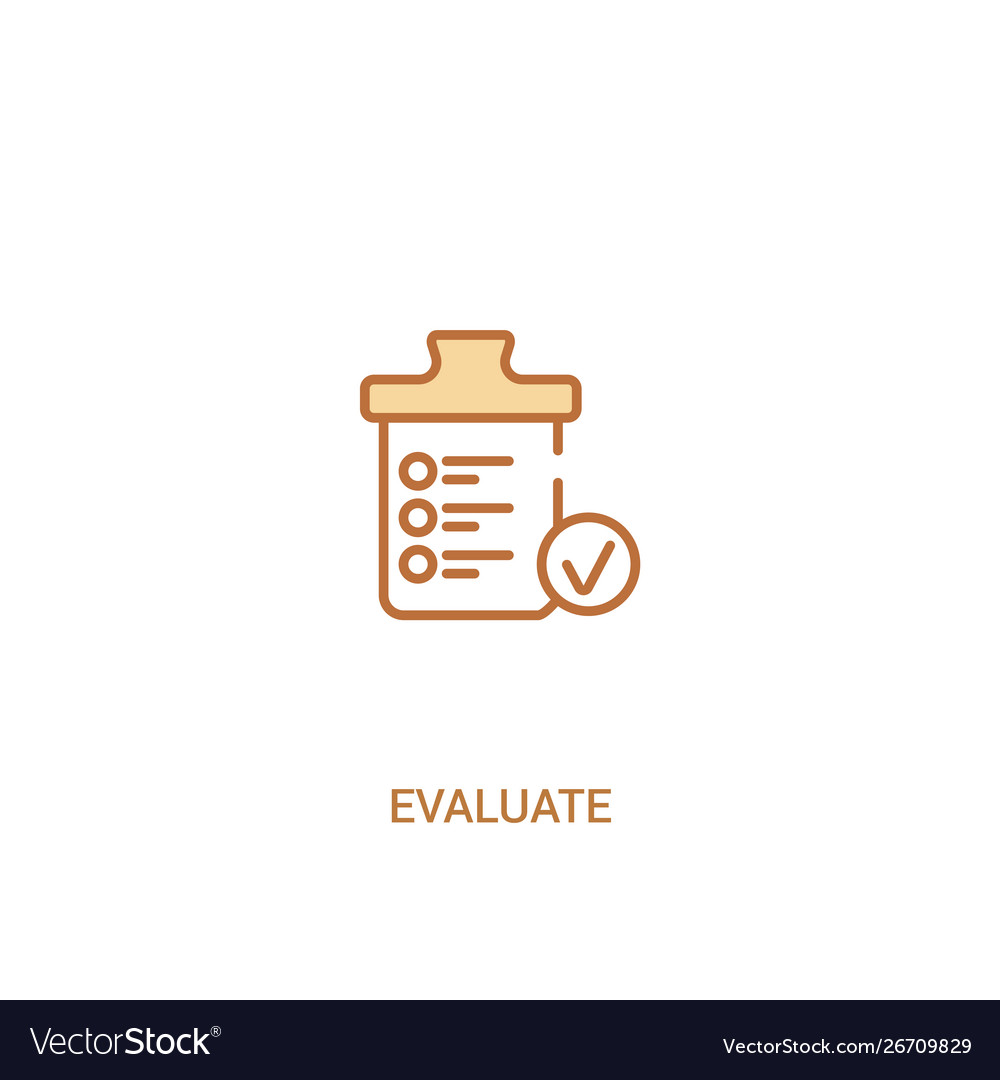 Evaluate concept 2 colored icon simple line
