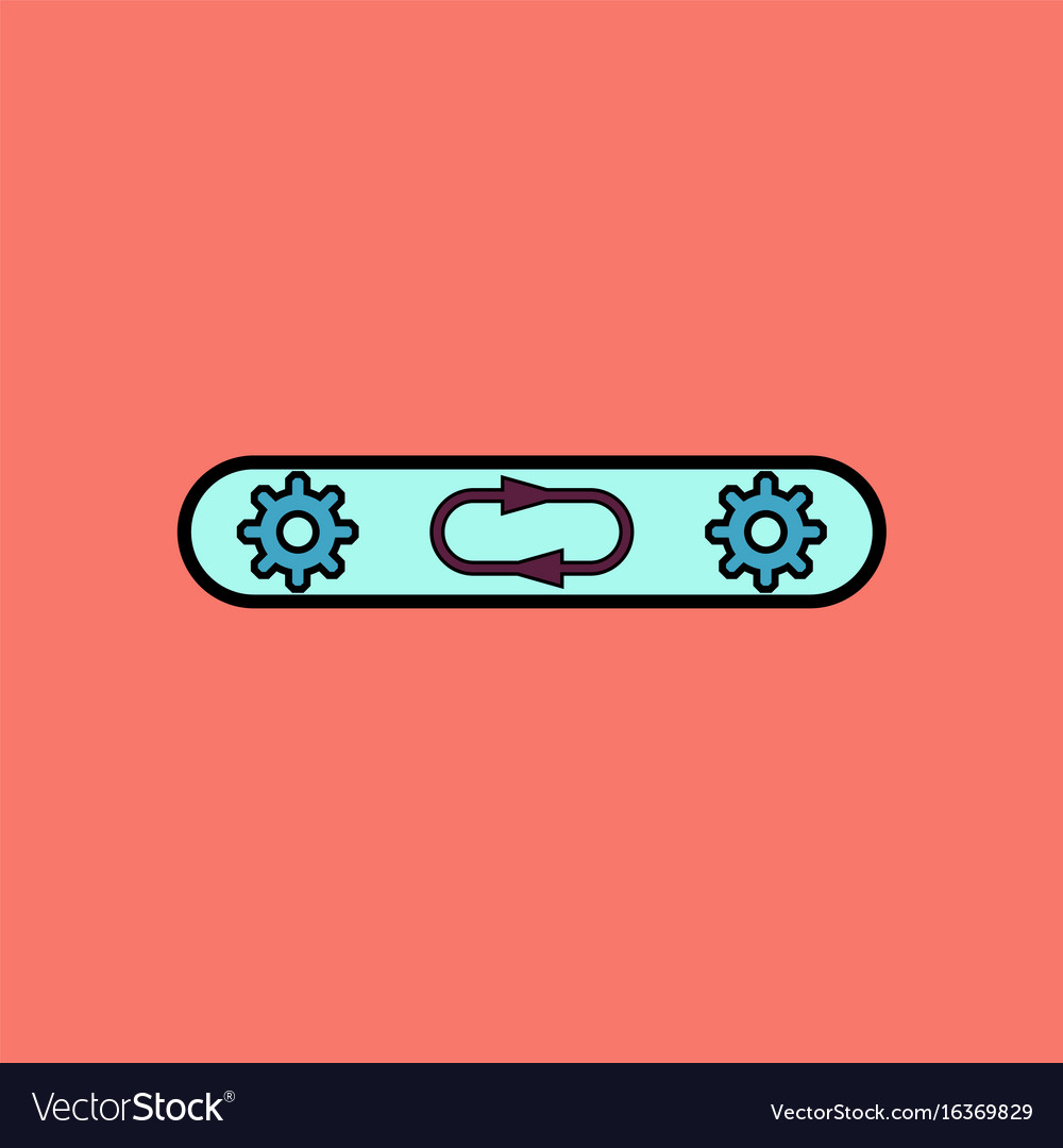 Flat icon design collection gears in process