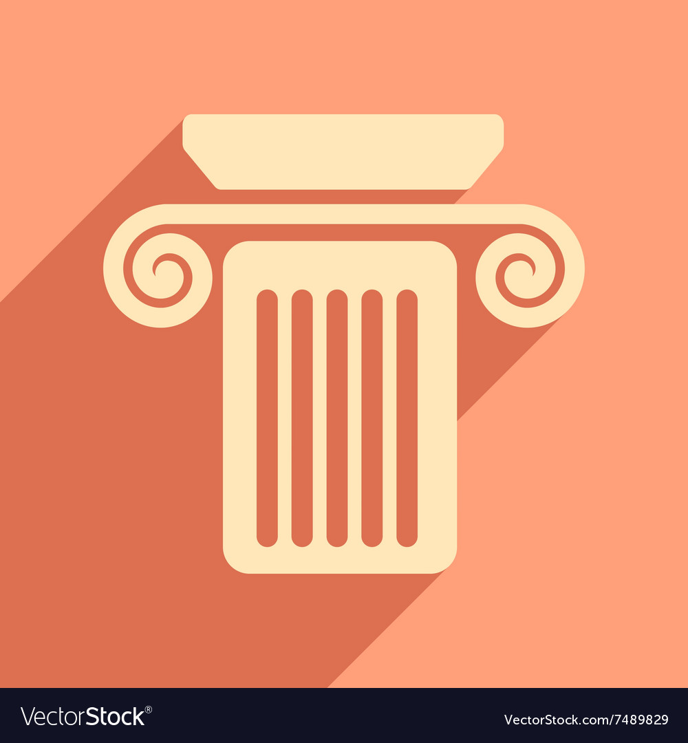 Flat web icon with long shadow column