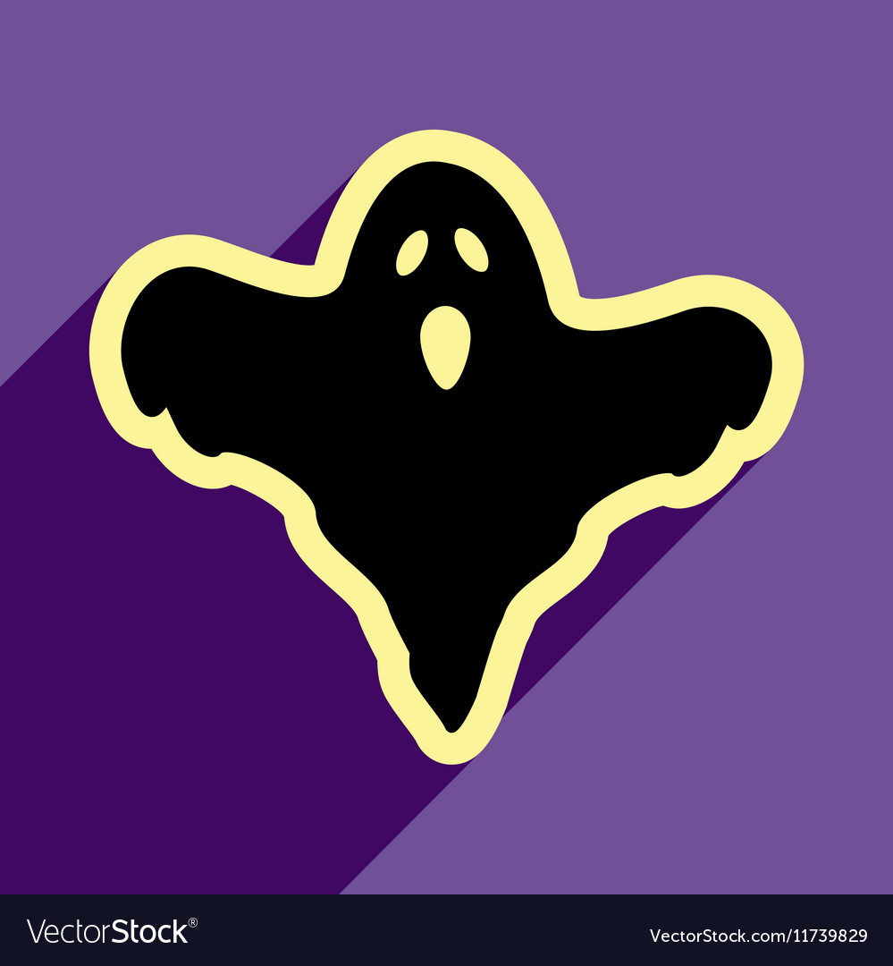 Flat with shadow icon and mobile application ghost