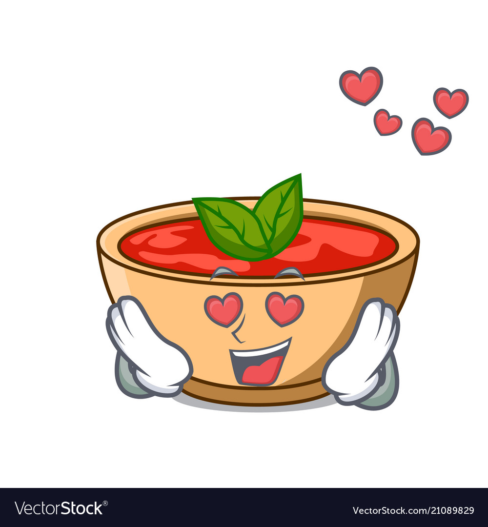 In love tomato soup character cartoon Royalty Free Vector In love tomato soup character cartoon Royalty Free Vector