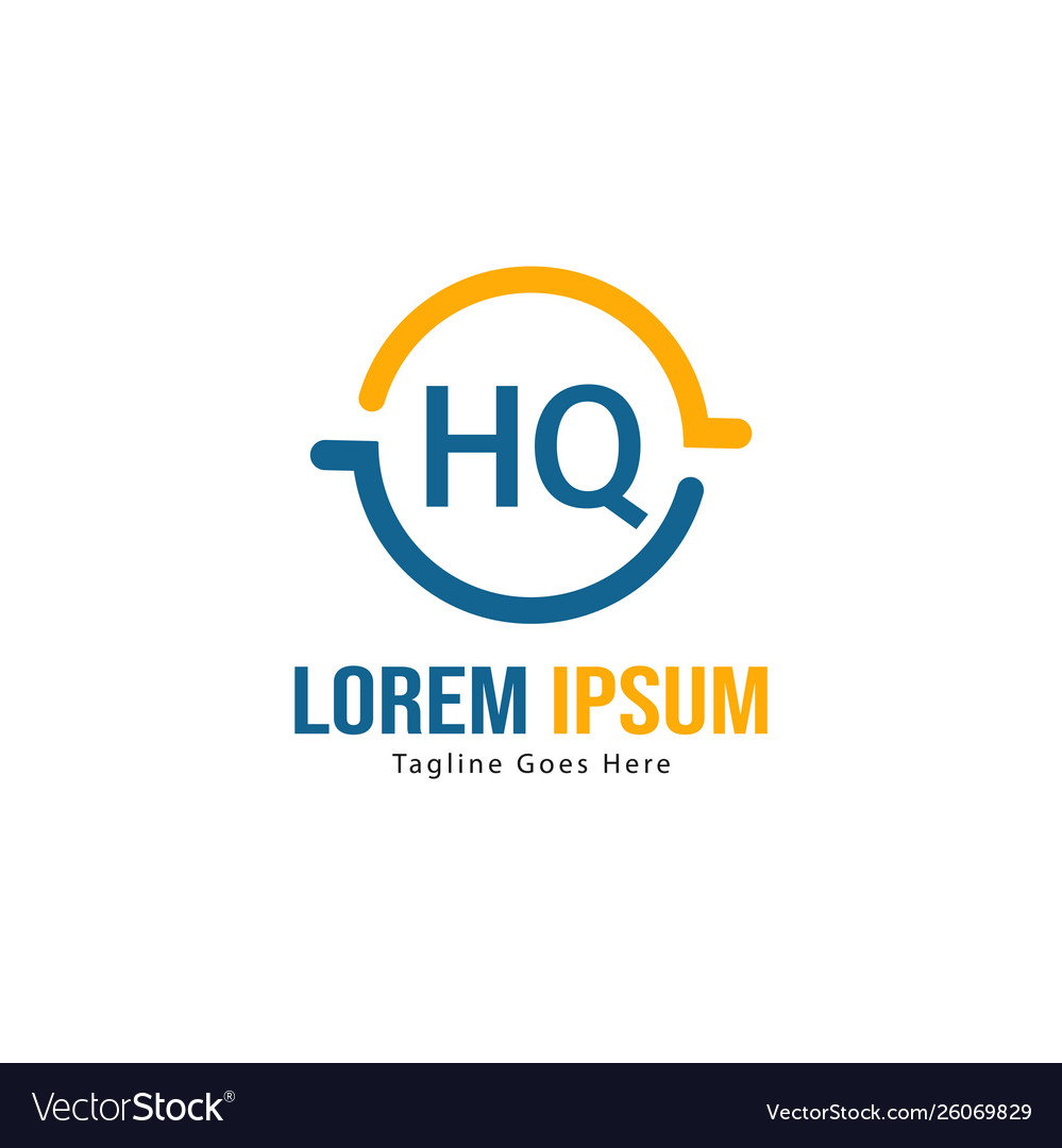 Initial hq logo template with modern frame
