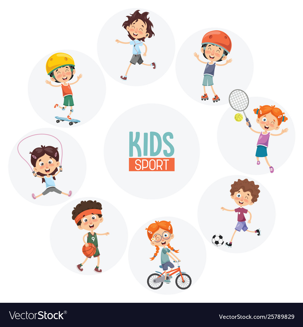 Kids making sport Royalty Free Vector Image - VectorStock