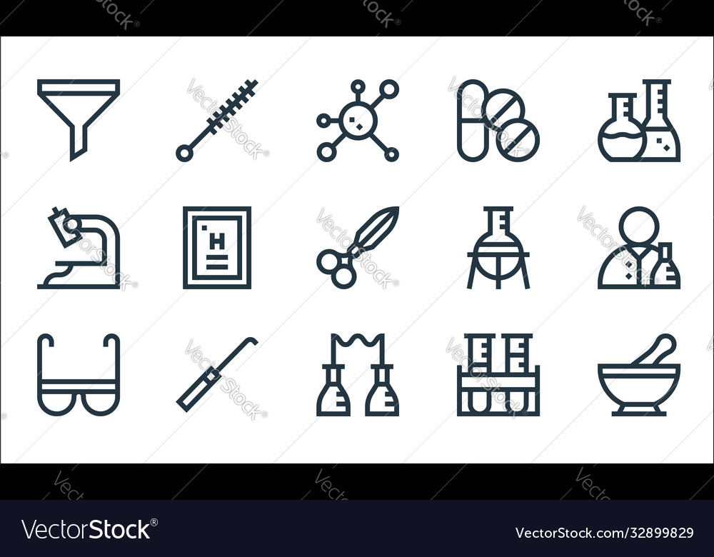 Laboratory line icons linear set quality