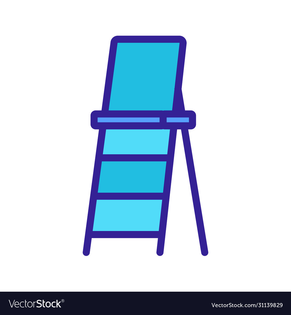 Ladder with upper platform icon outline Vector Image Ladder with upper platform icon outline