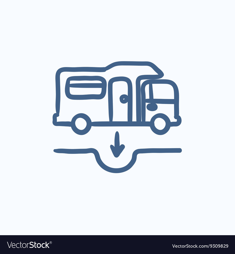 Motorhome and sump sketch icon