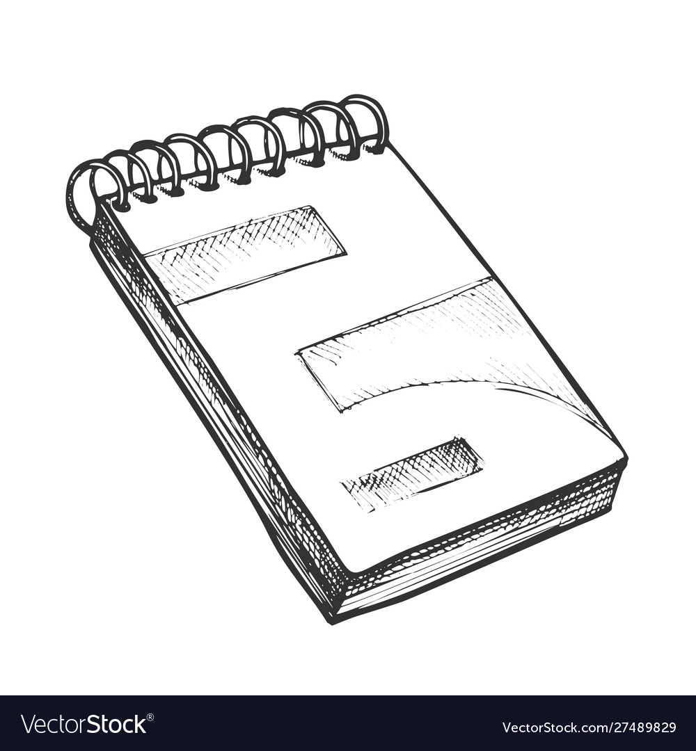 Notebook draw Royalty Free Vector Image - VectorStock