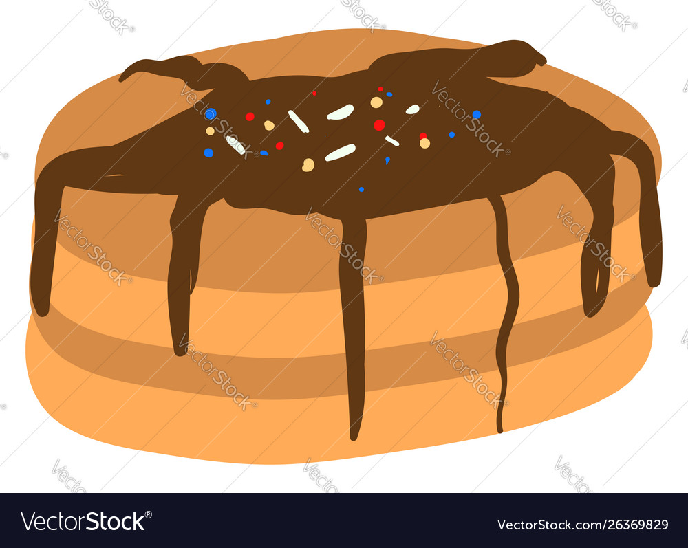 Pancake with chocolate on white background Vector Image