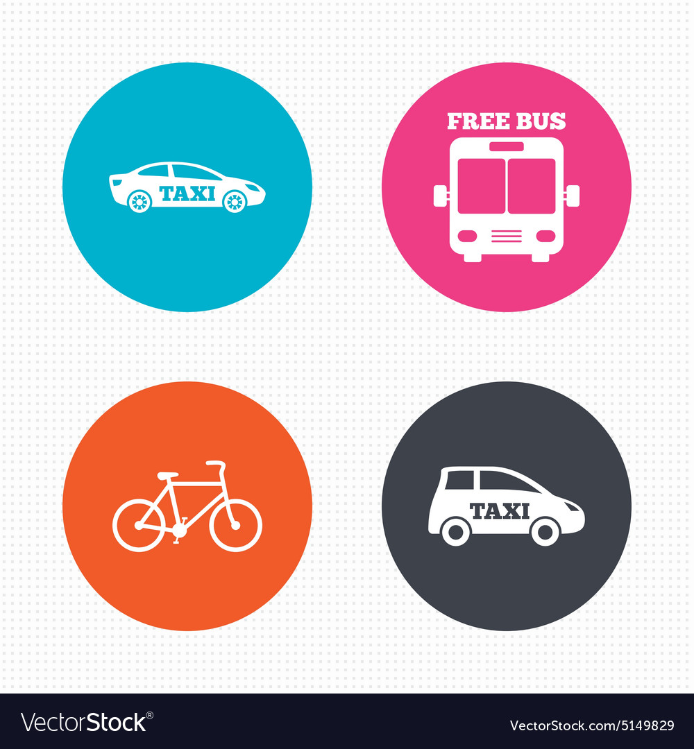 Public transport icons free bus bicycle signs Vector Image