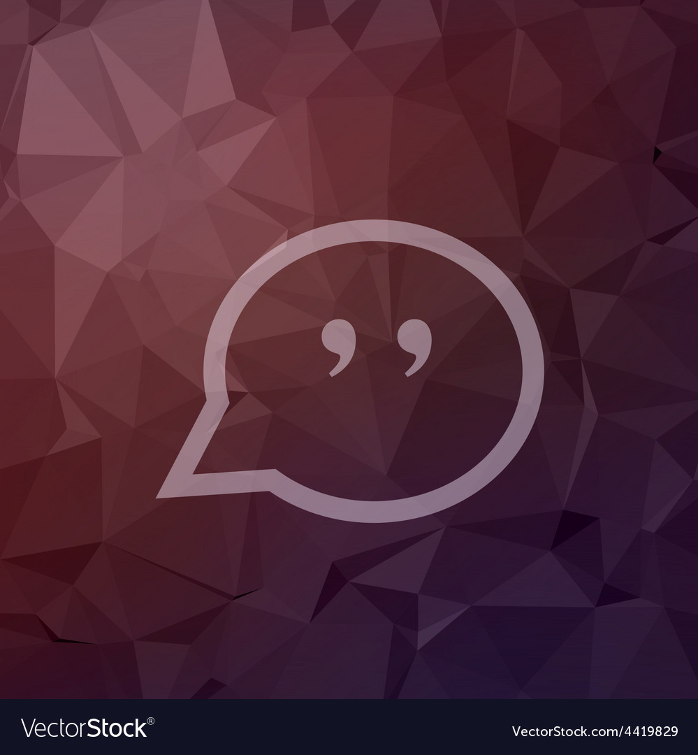 Quotation mark speech bubble in flat style icon