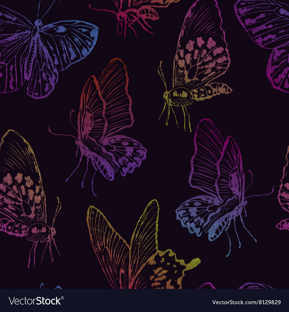 Seamless pattern with butterflies