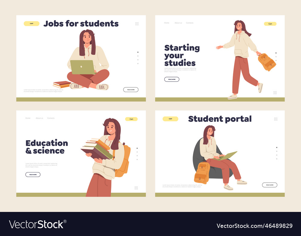 Set of landing page website template vector image Set of landing page website template