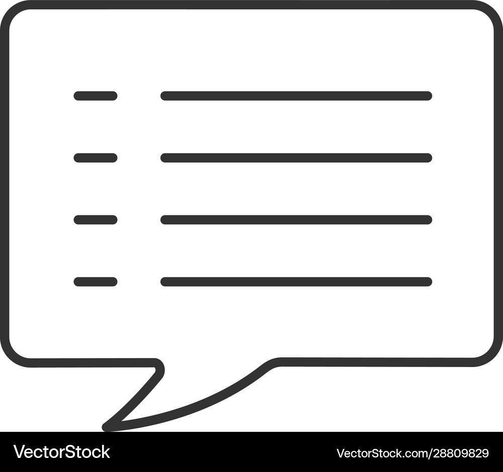 Speech bubble linear icon Royalty Free Vector Image