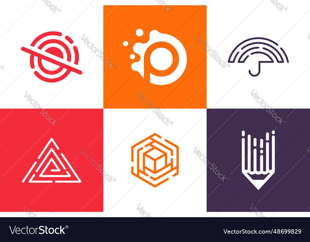 Technology logo design collection with creative