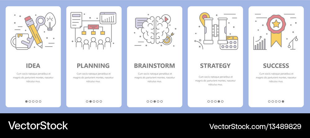 Thin line flat design startup concept Royalty Free Vector