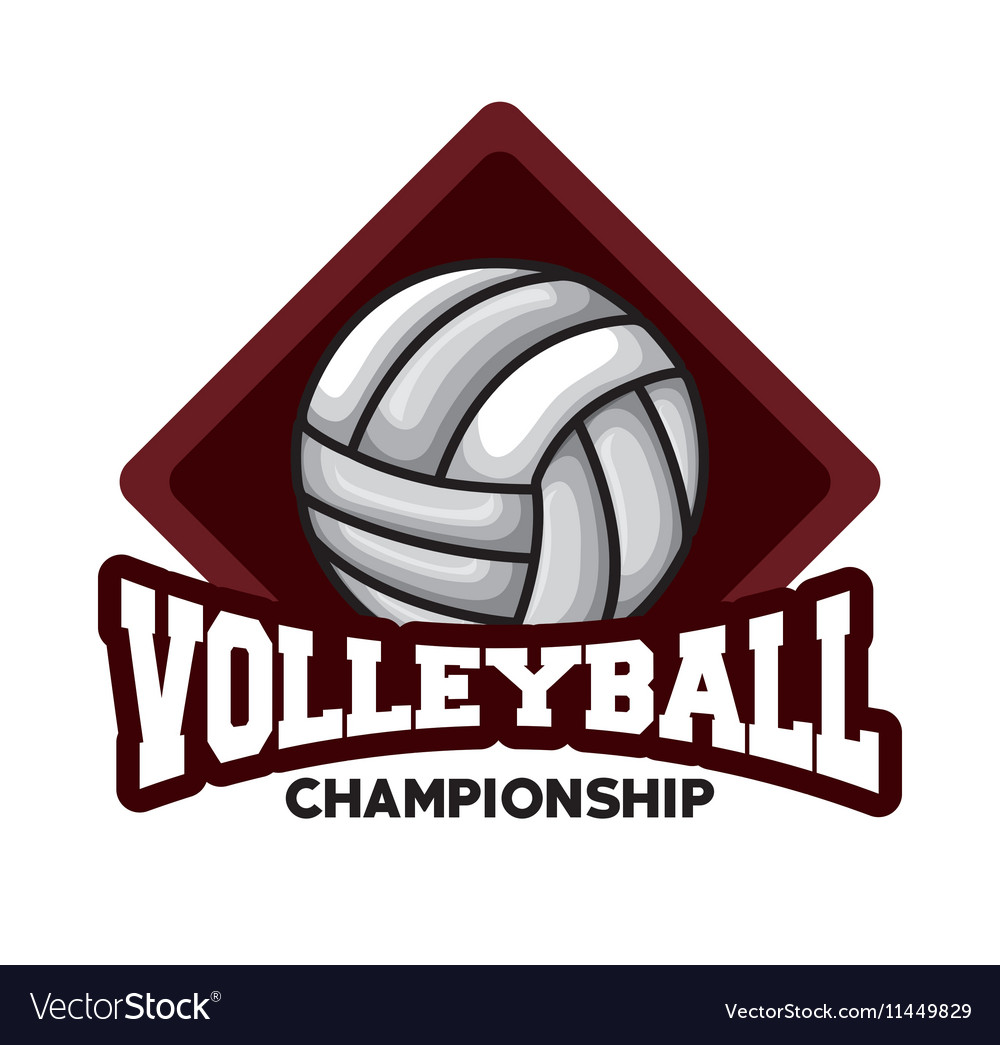 Volleyball sport ball emblem