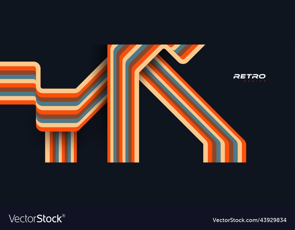 Abstract retro background with colorful lines Vector Image Abstract retro background with colorful lines