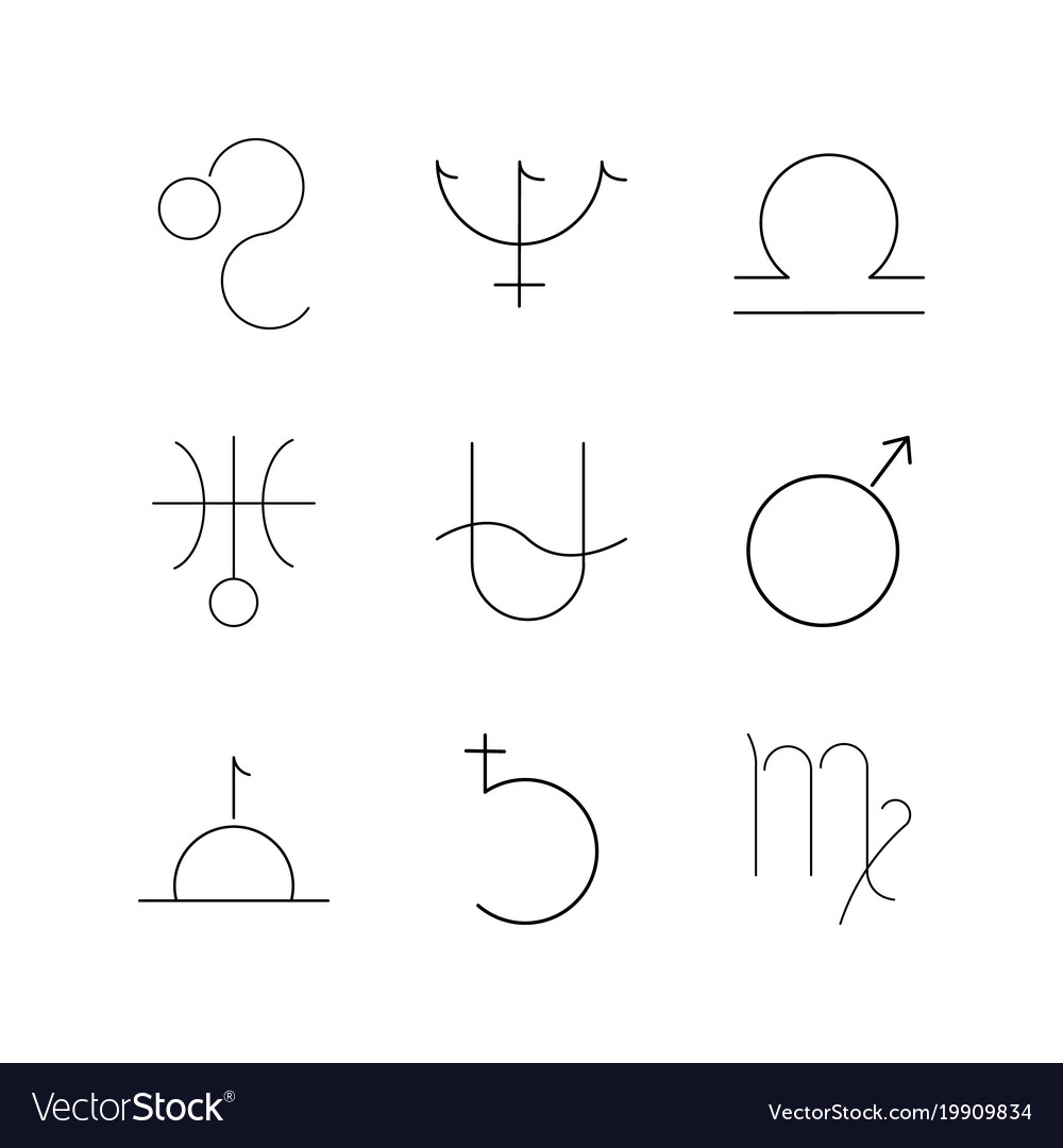 Astrology linear icon set simple outline icons