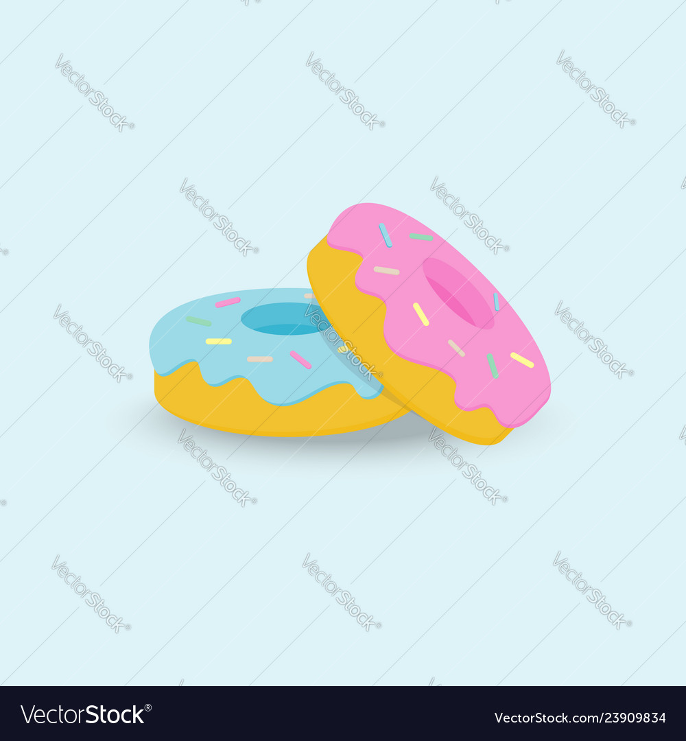 Blue and pink sweet donuts on background