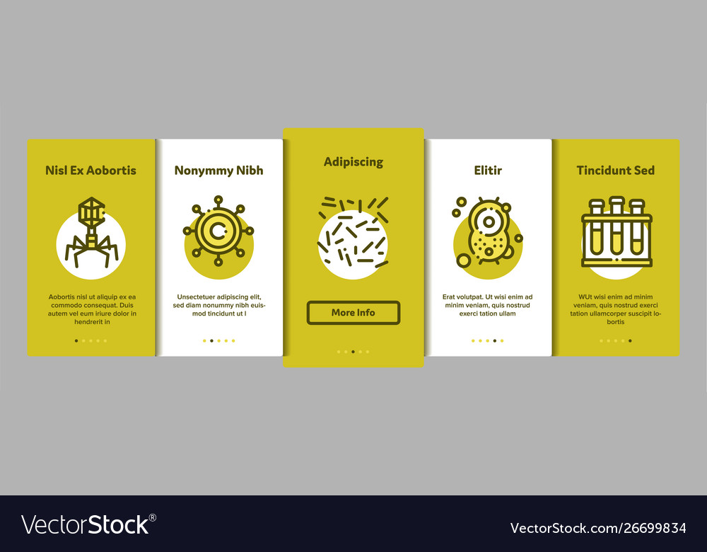 Collection pathogen elements onboarding vector image Collection pathogen elements onboarding