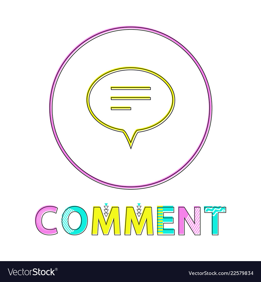 Comment round button linear icon with chat cloud vector image Comment round button linear icon with chat cloud