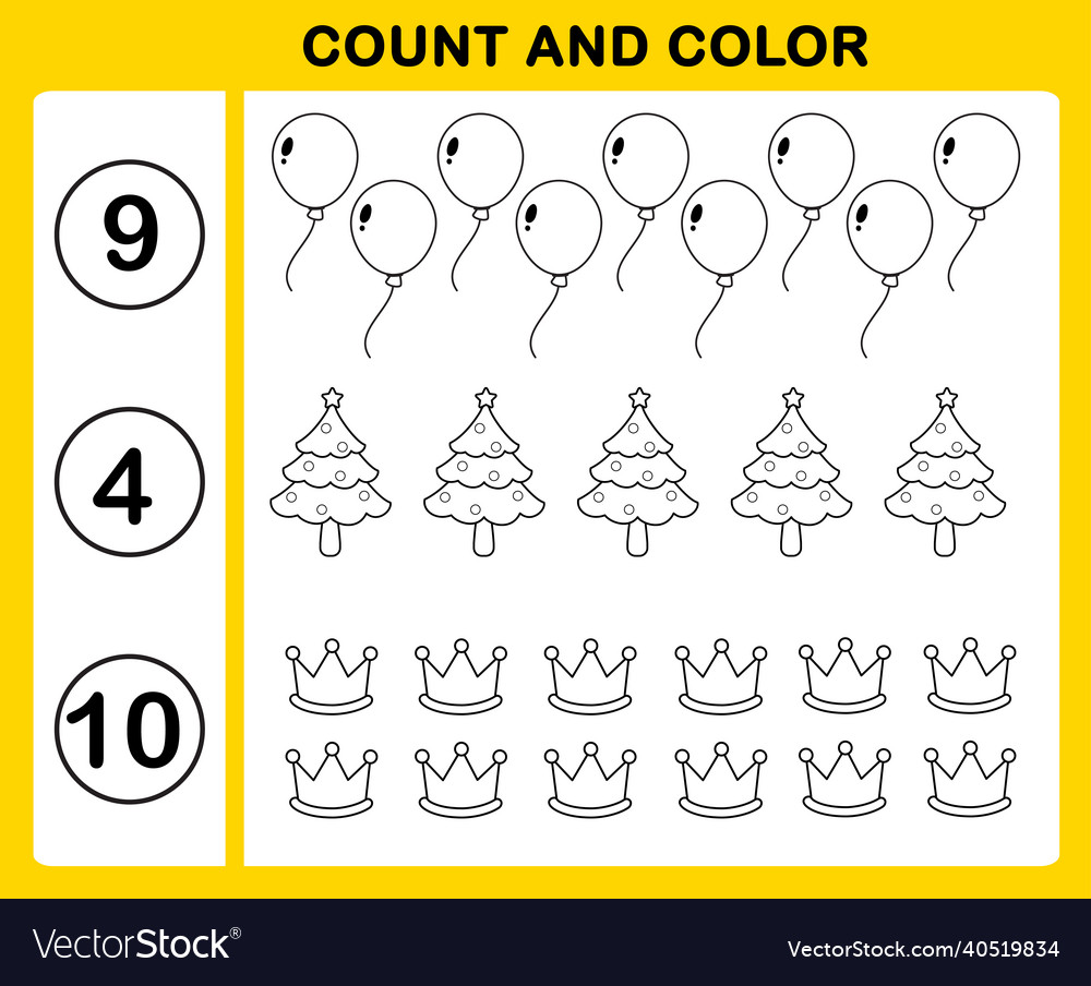 Count and color vector image Count and color
