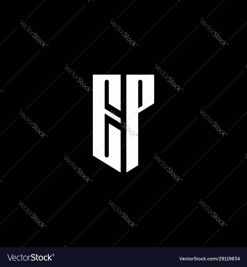 Ep logo monogram with emblem style isolated Vector Image