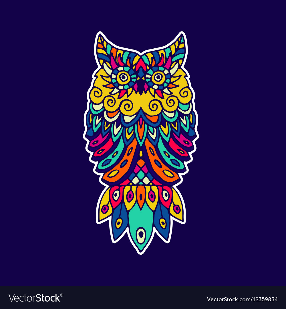 Ethnic pattern with the image of an owl