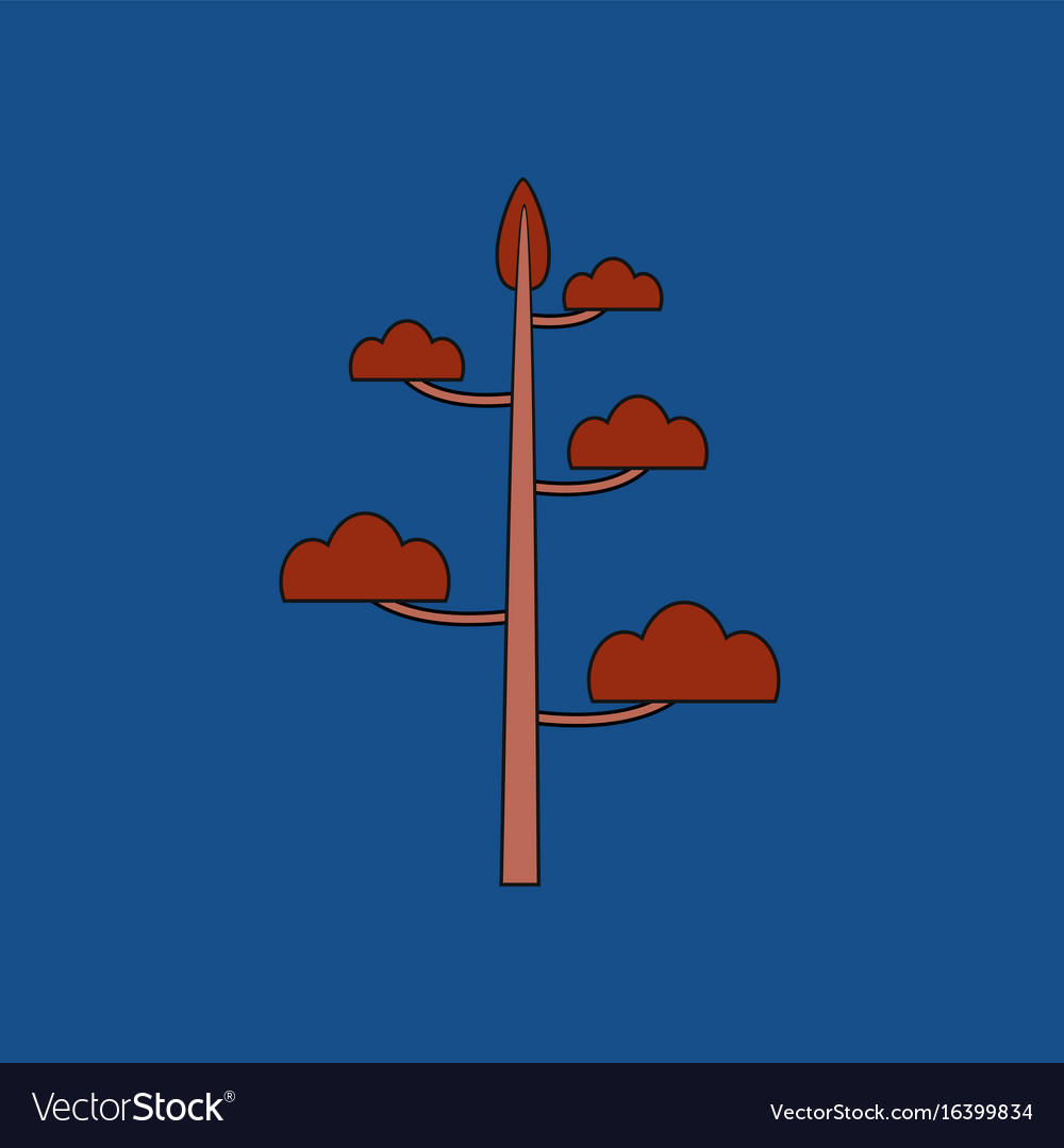 Flat icon design collection simple tree
