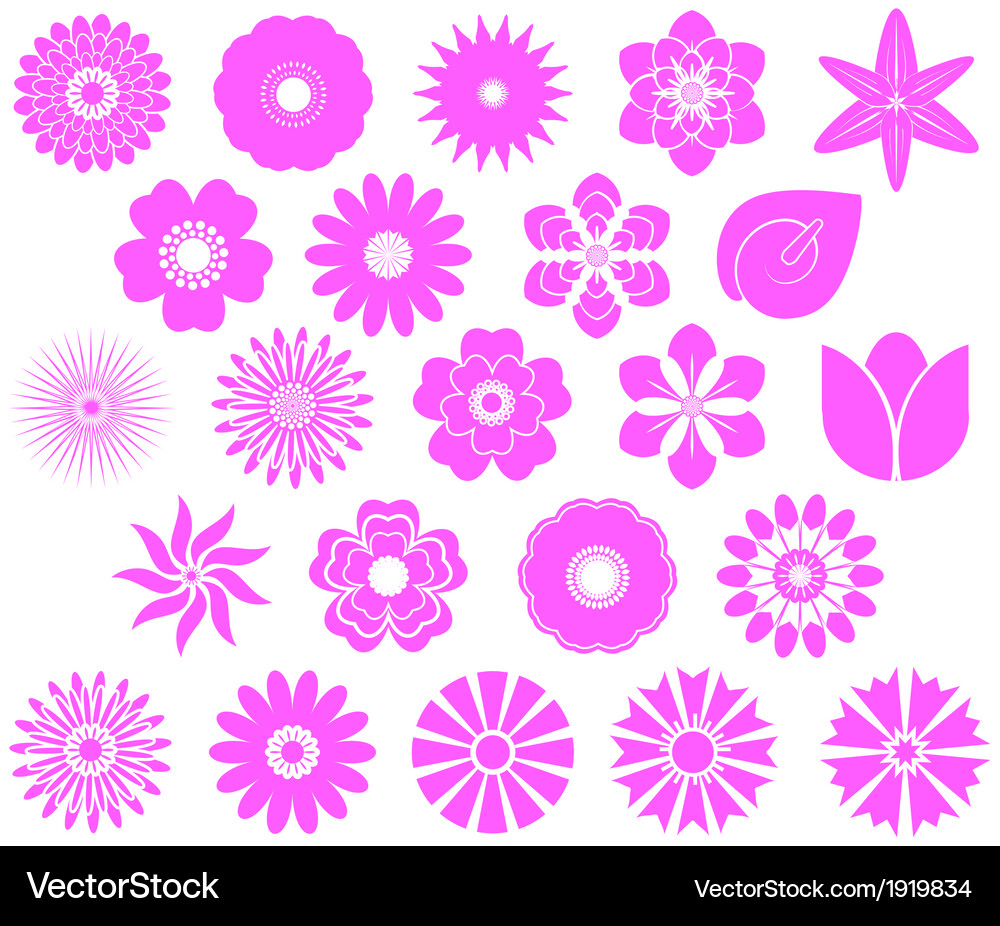 Flower set Royalty Free Vector Image - VectorStock