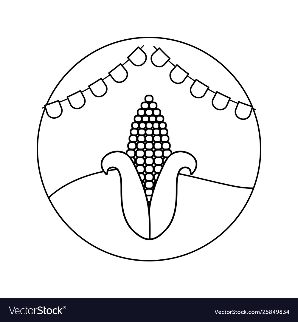 Frische Ziege mit Girlanden im Rahmen rund vector image Frische Ziege mit Girlanden im Rahmen rund