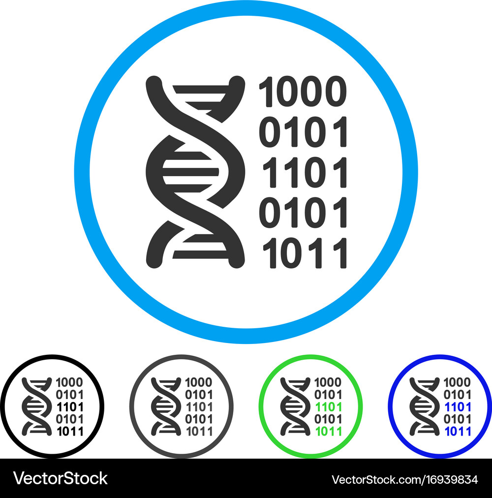 Genetical code rounded icon Royalty Free Vector Image