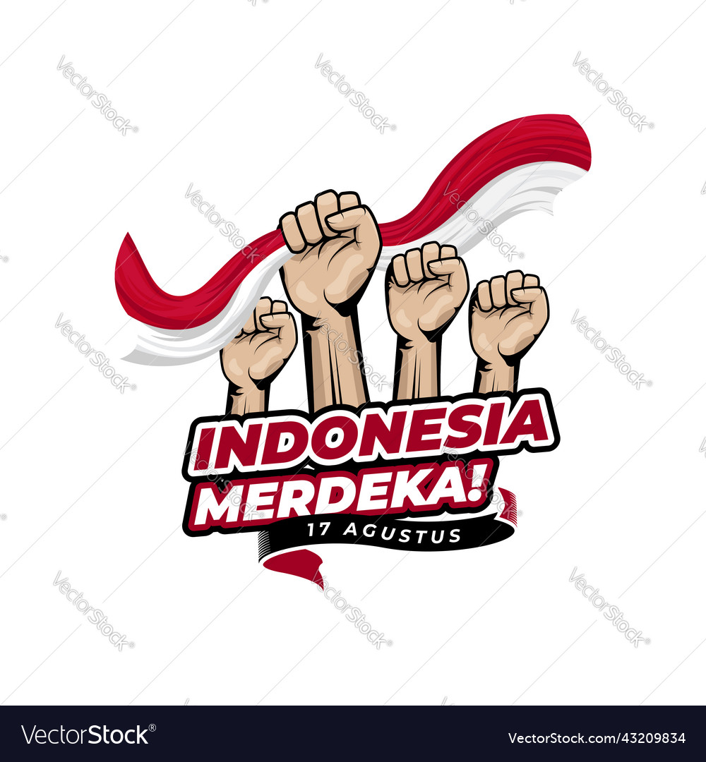 Happy Indonesia Independence Day Greeting Vector Image