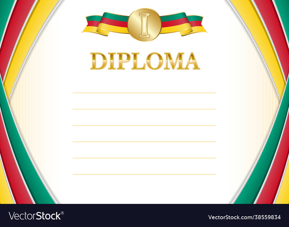 Horizontal frame and border with cameroon flag