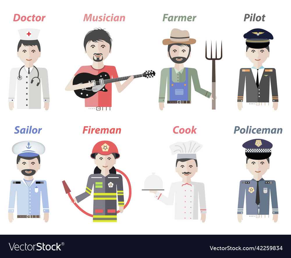 Human personages of different professions Vector Image