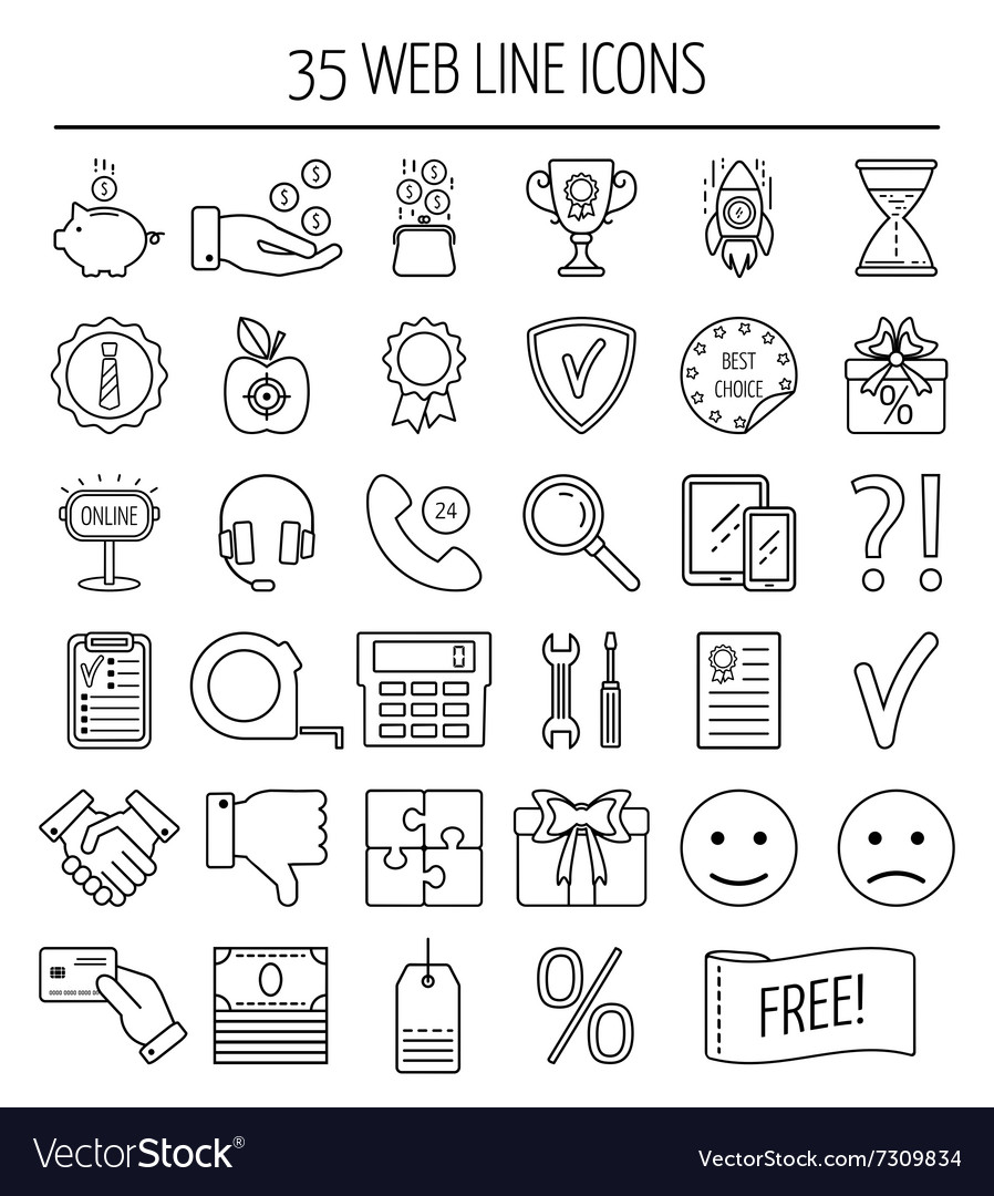 Linear Web Icons - Collection
