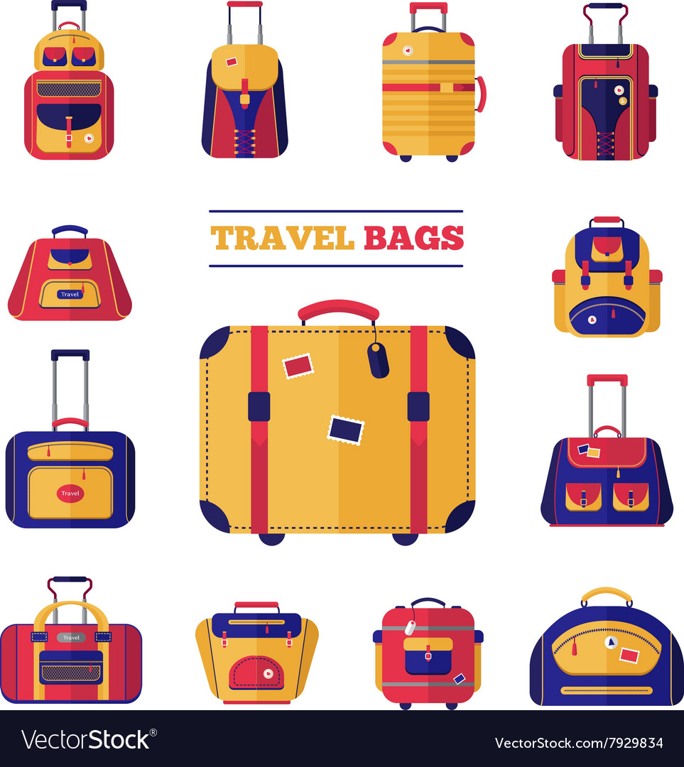 Luggage Travel Bags Set Royalty Free Vector Image