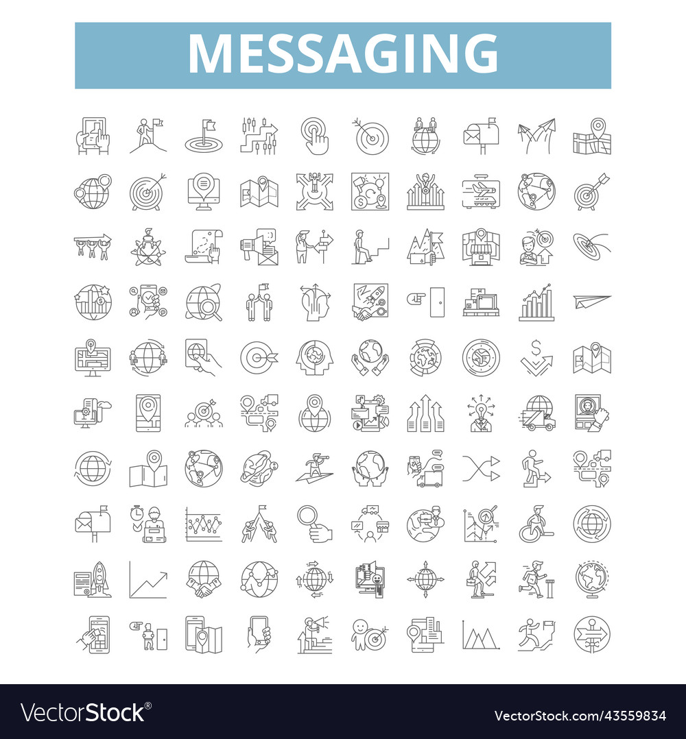 Messaging icons line symbols web signs