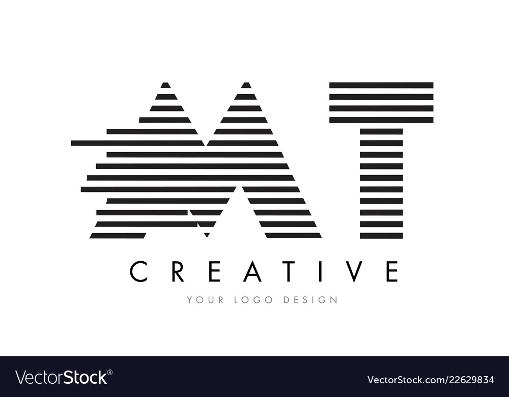 Mt m t zebra letter logo design with black