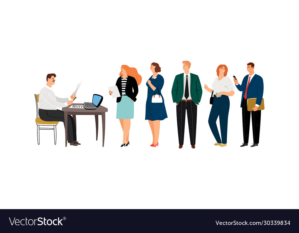 Büro Queue mit Sekretär