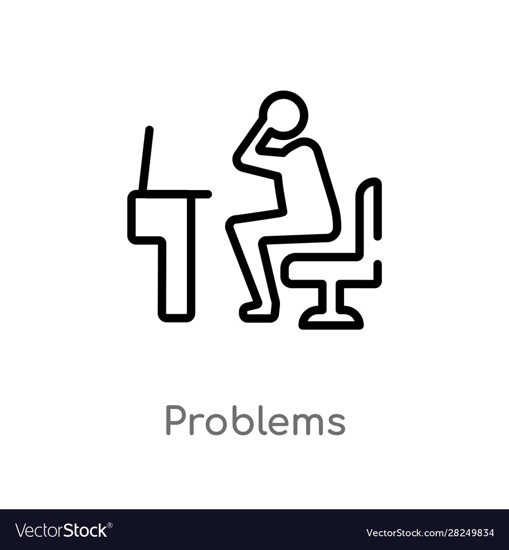 Outline problems icon isolated black simple line vector image Outline problems icon isolated black simple line